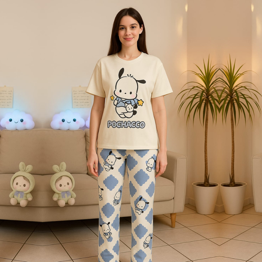 Cute Pochacco Printed Casual Wear