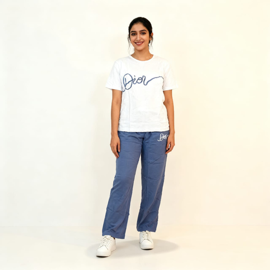 Stylish Dior Printed T-Shirt and Trouser Set for Women