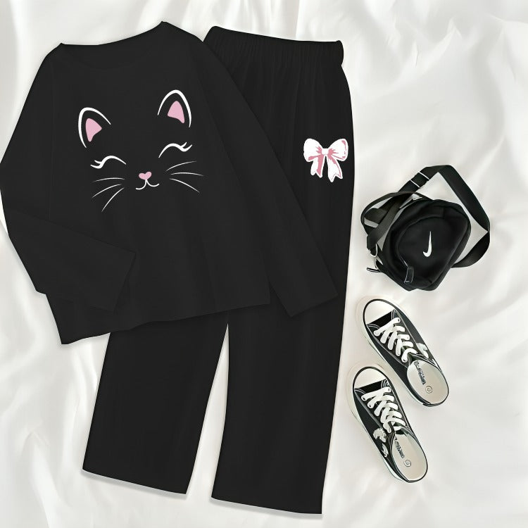 Meow Printed Nightwear