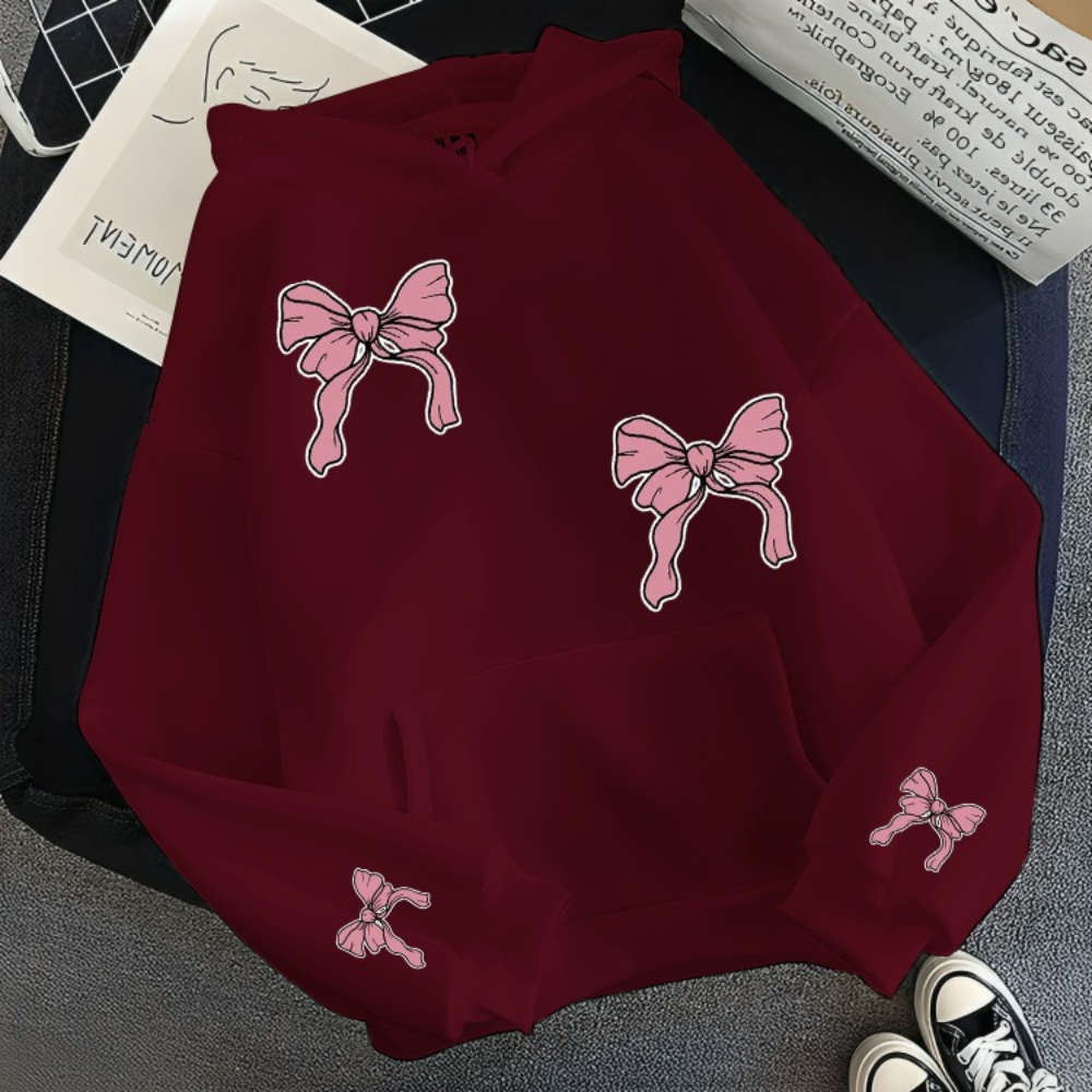 Pink Ribbon Printed Hoodie
