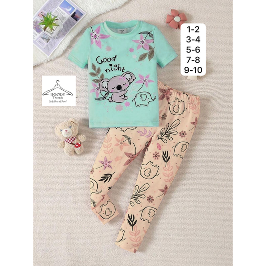 Girls' Good Night Koala Print Pajama Set